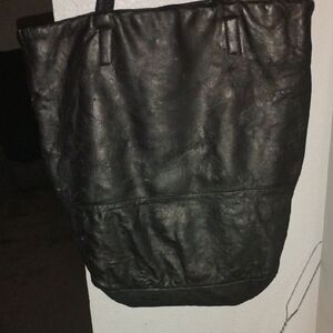 DNY Black Leather Bag